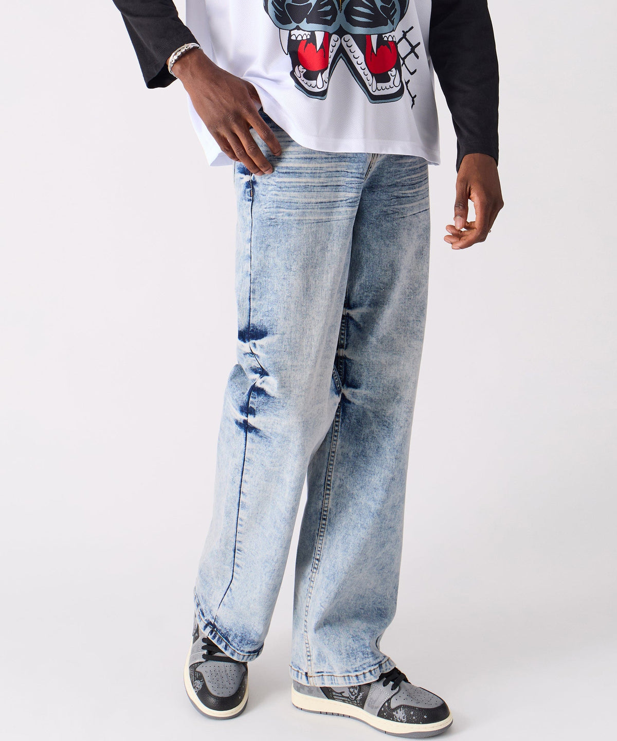 Washed Ripped Denim Pants - Blue | Reason Clothing Exclusive