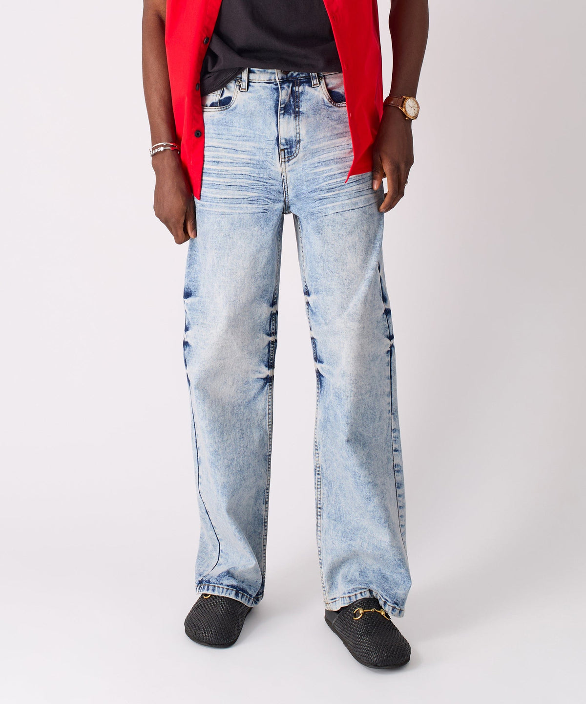 Washed Ripped Denim Pants - Blue | Reason Clothing Exclusive