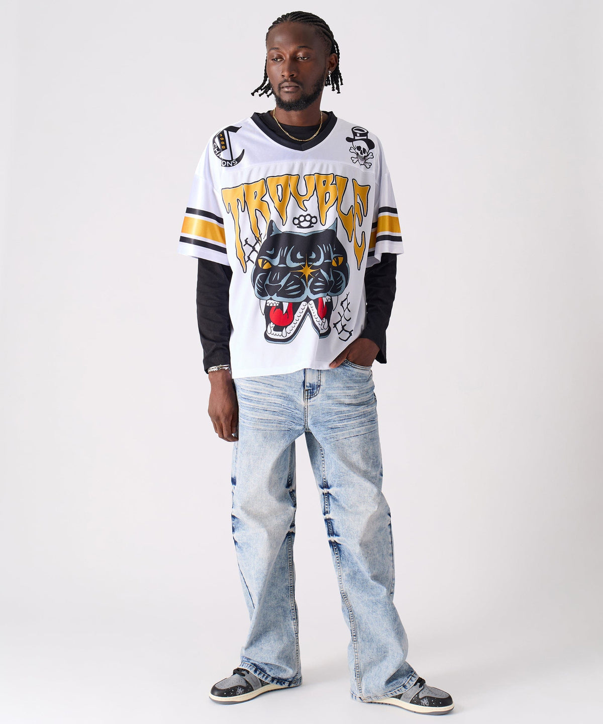 Washed Ripped Denim Pants - Blue | Reason Clothing Exclusive