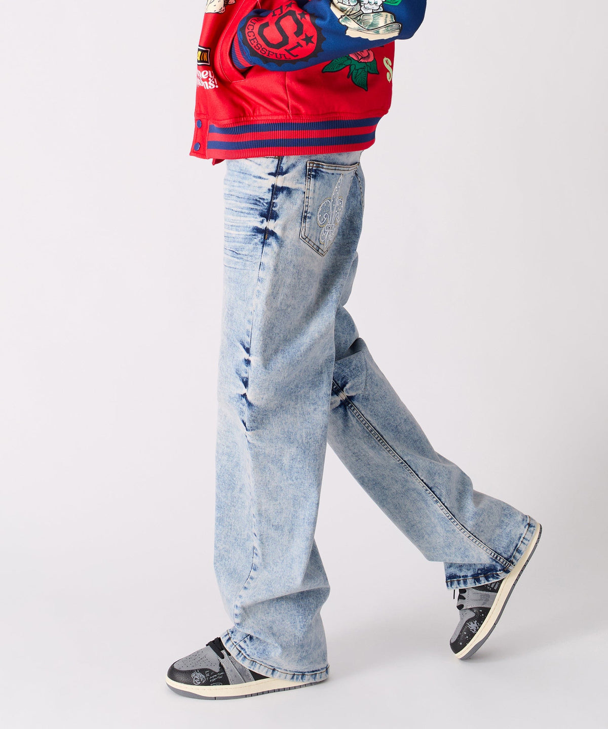 Washed Ripped Denim Pants - Blue | Reason Clothing Exclusive