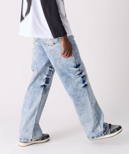 Washed Ripped Denim Pants - Blue | Reason Clothing Exclusive