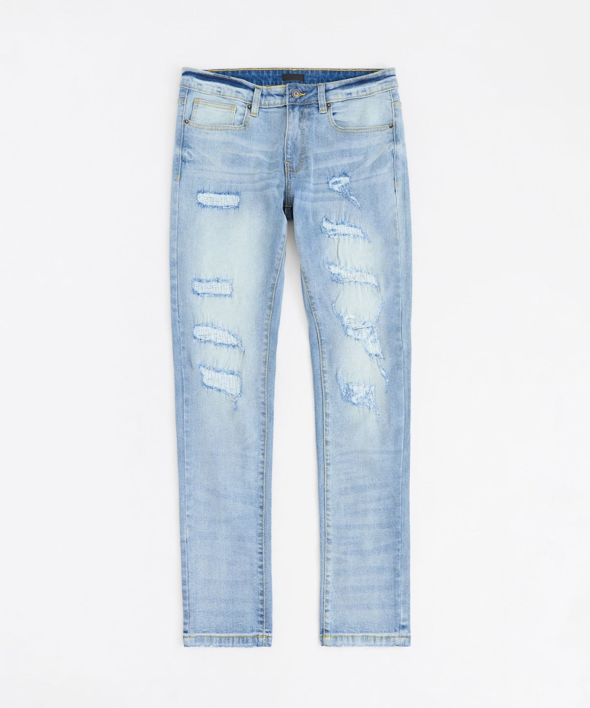 Plus Size Ripped Denim Jeans - Blue | Reason Clothing Exclusive