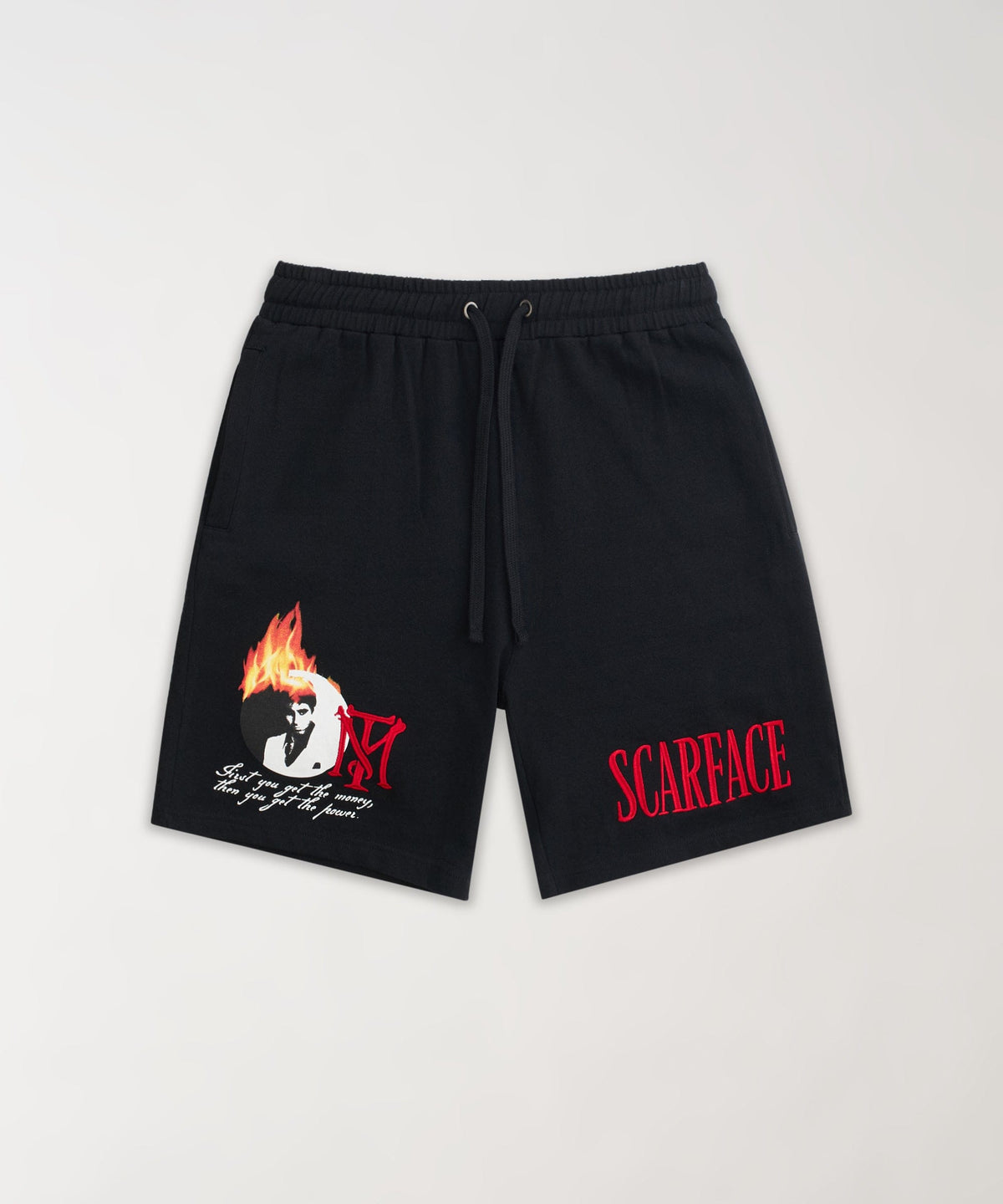 Scarface Get The Money Embroidered Fleece Short - Black | Reason Clothing Recommended