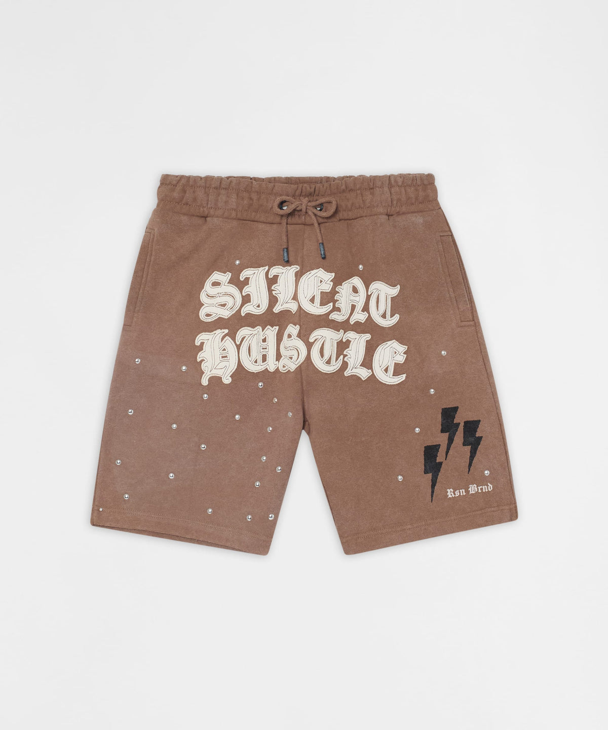 Plus Size Mindset Applique Washed Fleece Short - Khaki | Reason Clothing Premium