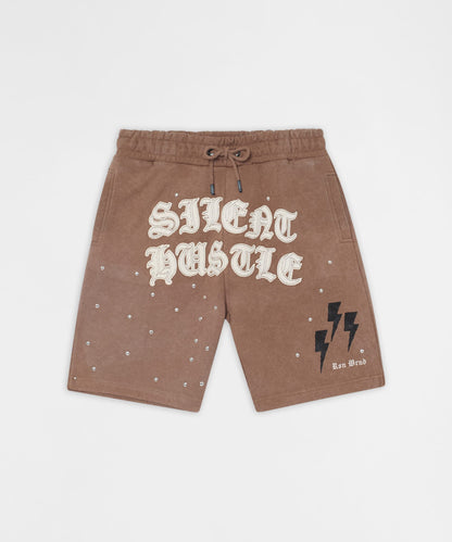 Plus Size Mindset Applique Washed Fleece Short - Khaki | Reason Clothing Premium