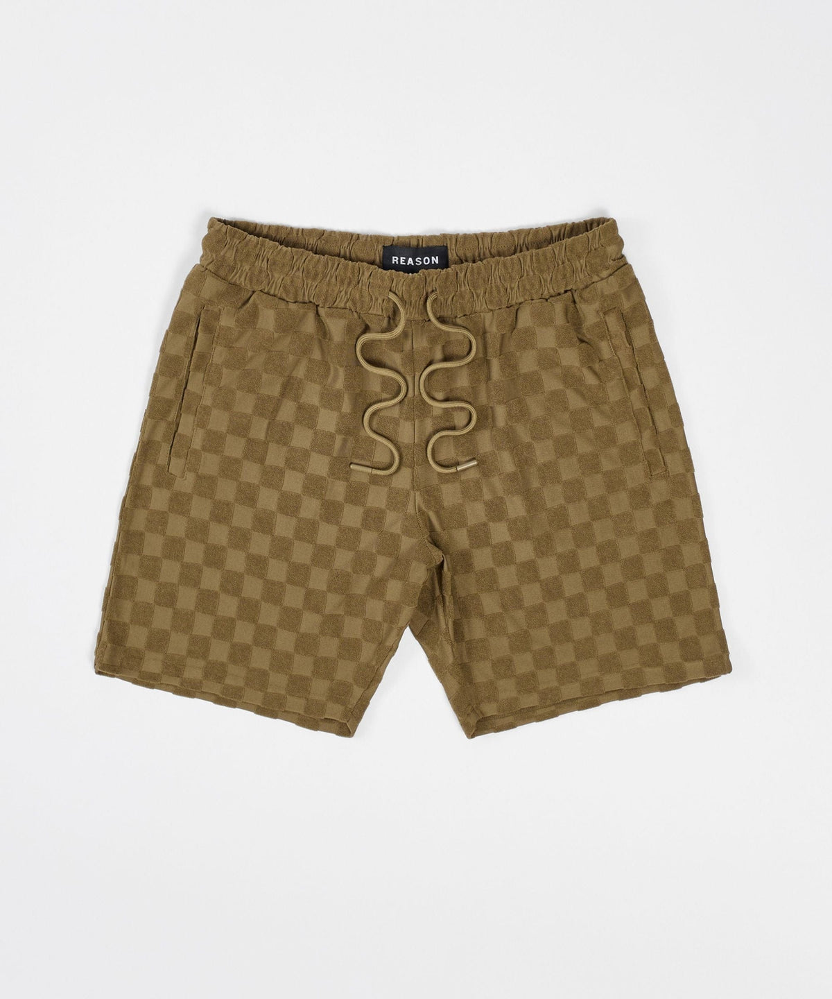 Checkerboard Towel Shorts - Brown | Reason Clothing Everyday