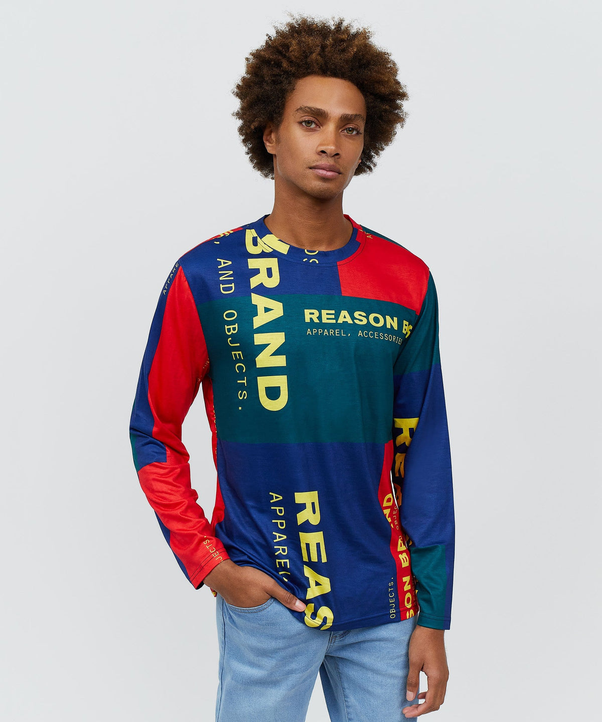 Arseno Multi Color Long Sleeve Logo Tee | Reason Clothing Premium