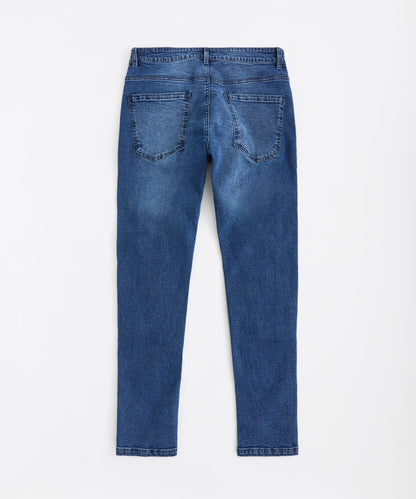 Classic Distressed Skinny Jeans - Medium Blue | Reason Clothing Trending