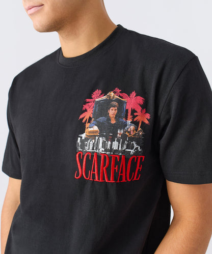 Scarface City Embroidered Short Sleeve Tee - Black | Reason Clothing Featured