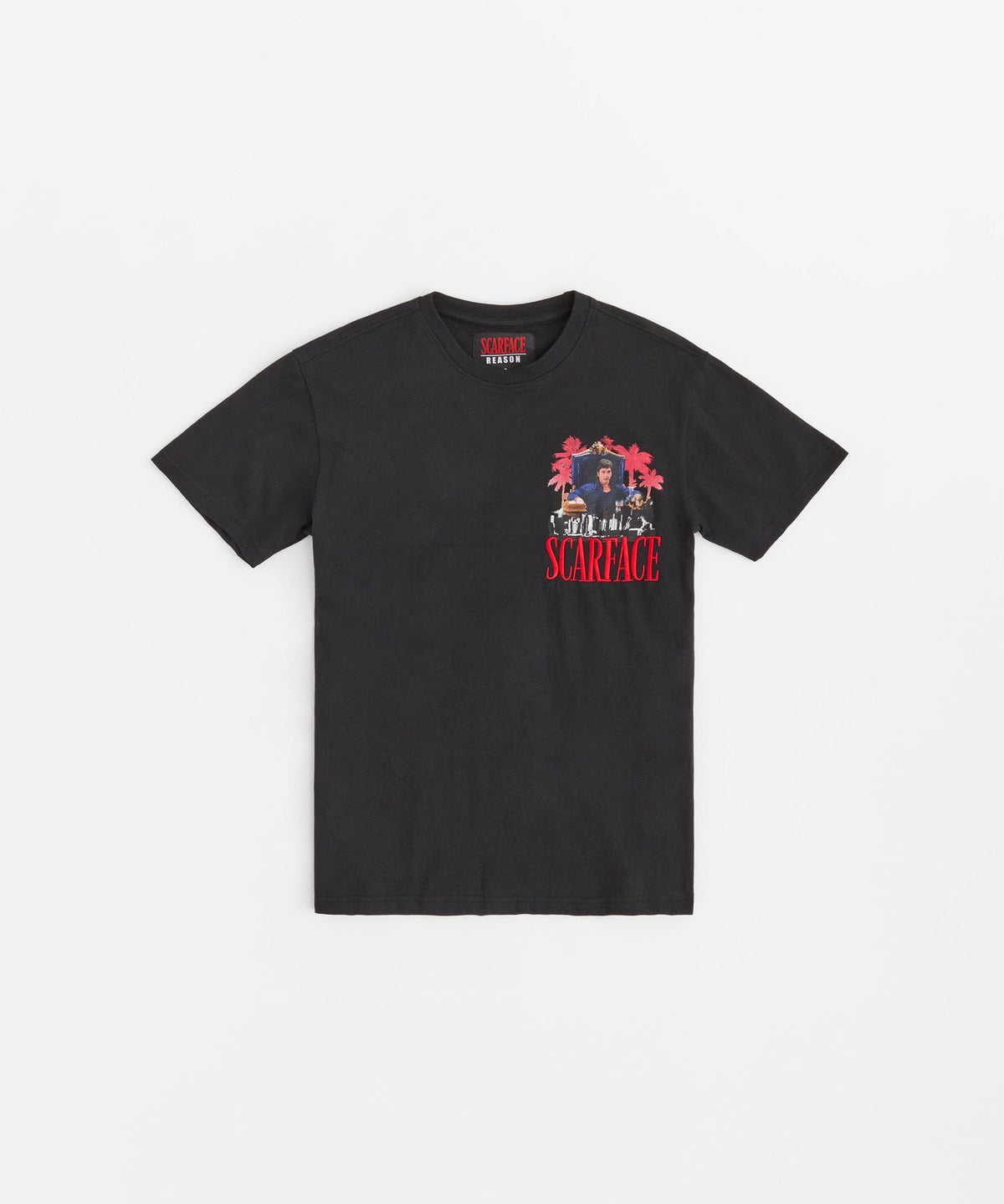 Scarface City Embroidered Short Sleeve Tee - Black | Reason Clothing Featured