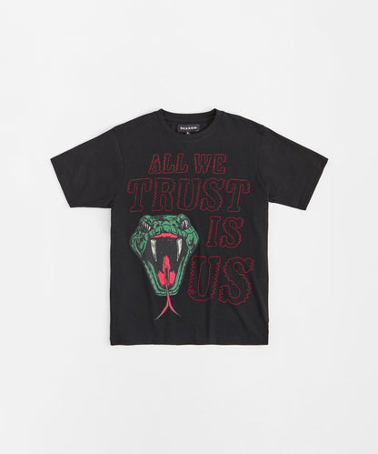 All We Trust Is Us Short Sleeve Tee - Black | Reason Clothing Everyday