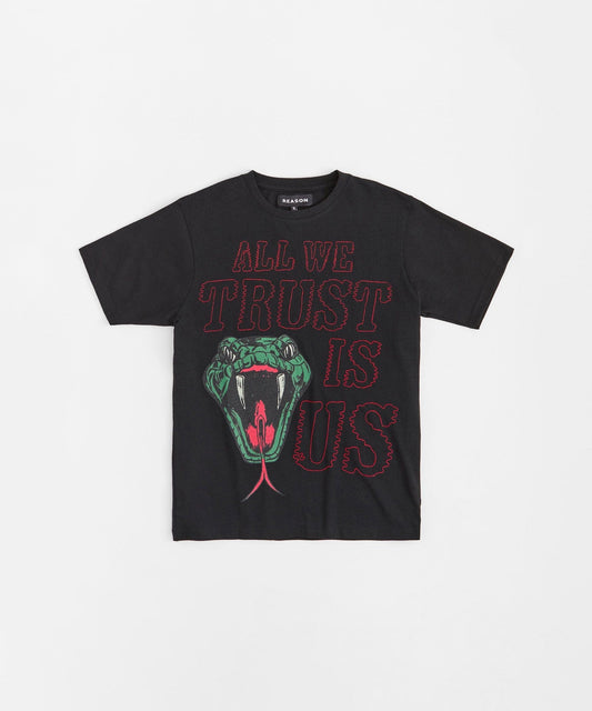 All We Trust Is Us Short Sleeve Tee - Black | Reason Clothing Everyday