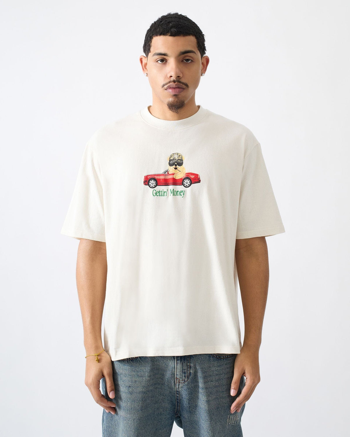 Cruisin Cub Embroidered Short Sleeve Tee - Cream | Reason Clothing New