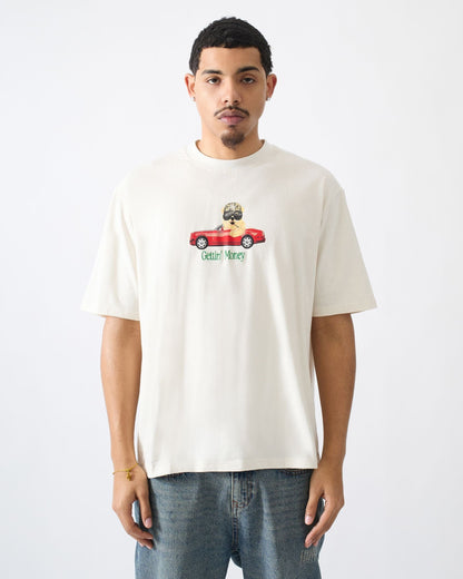 Cruisin Cub Embroidered Short Sleeve Tee - Cream | Reason Clothing New