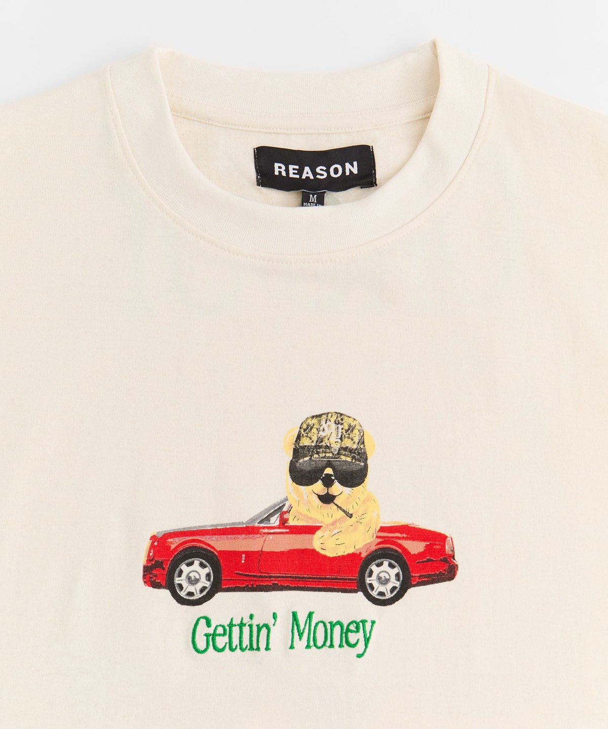 Cruisin Cub Embroidered Short Sleeve Tee - Cream | Reason Clothing New