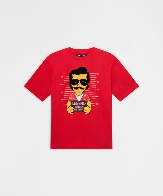 Pablo Mugshot Heavy Terry Short Sleeve Tee - Red | Reason Clothing Best Seller