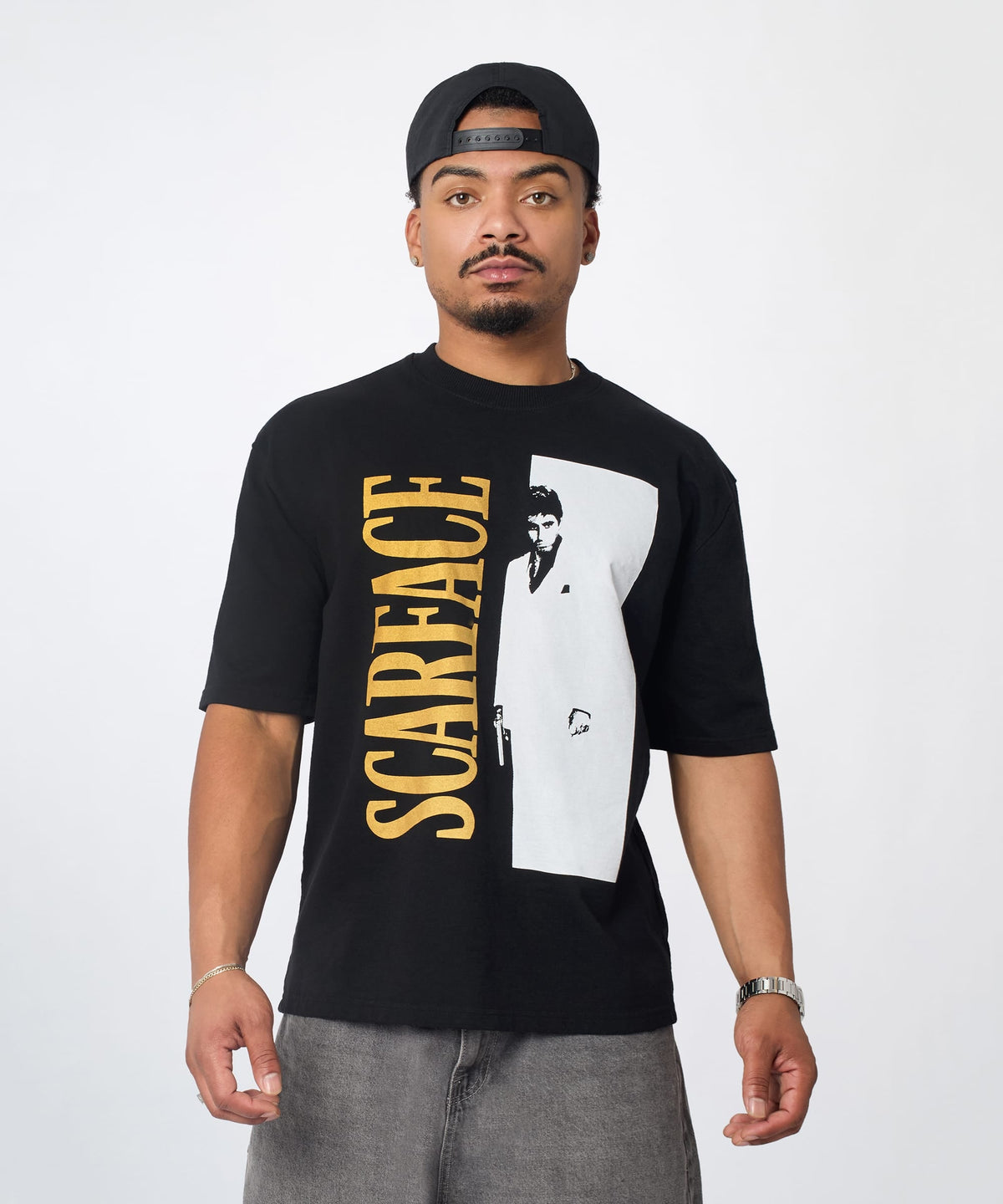 Scarface Gold Foil Short Sleeve Tee - Black | Reason Clothing Deals