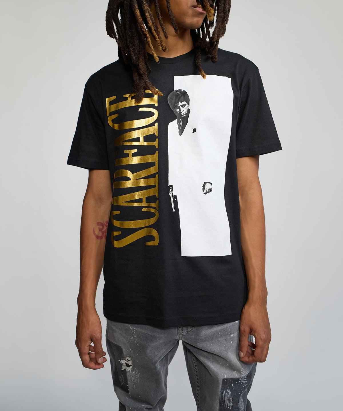 Scarface Gold Foil Short Sleeve Tee - Black | Reason Clothing Deals