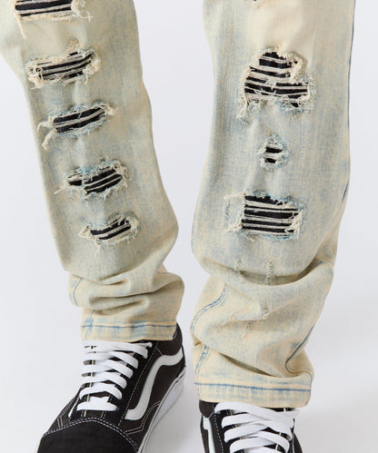 Distressed Rip and Frayed Denim - Light Blue | Reason Clothing New