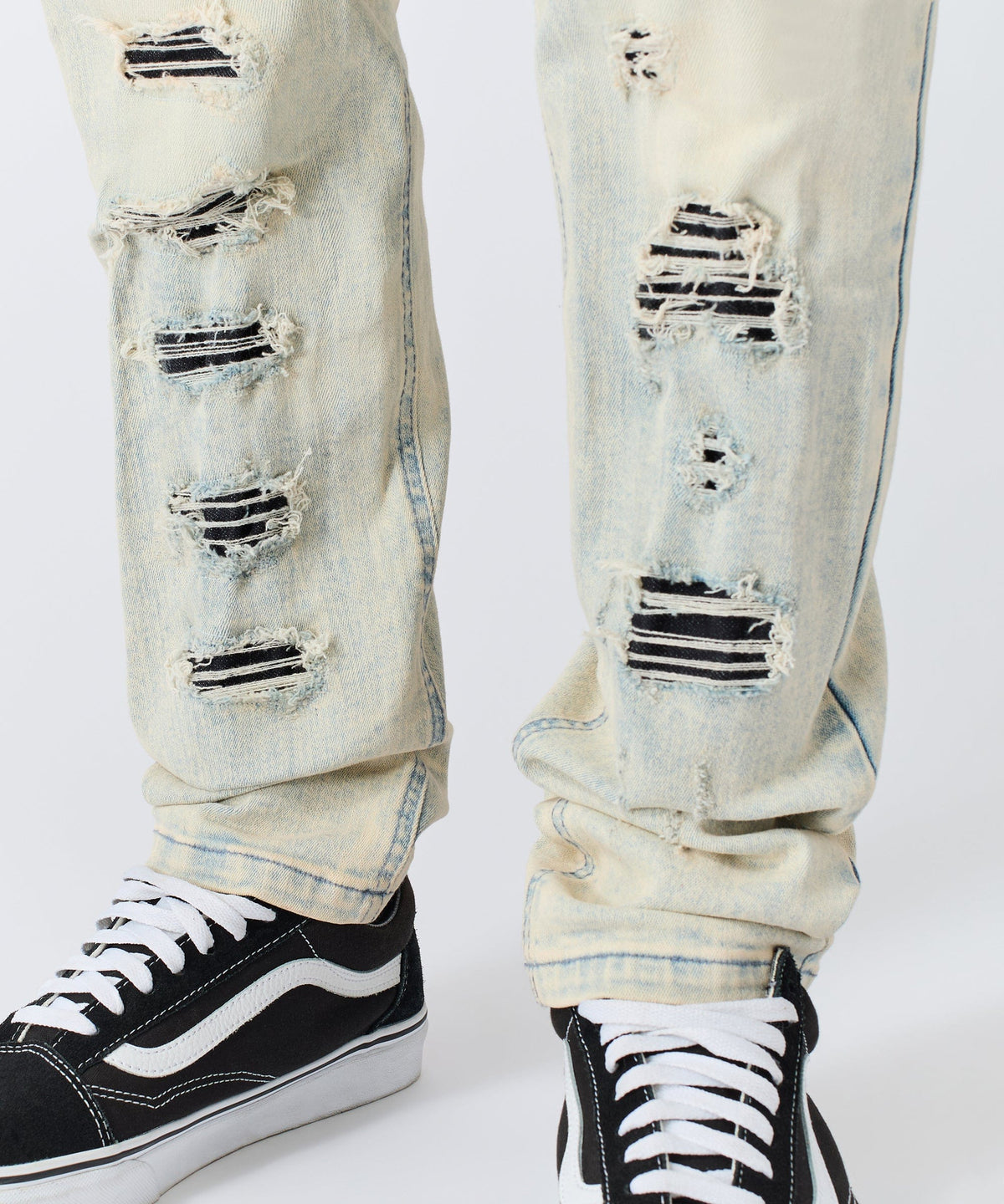 Distressed Rip and Frayed Denim - Light Blue | Reason Clothing New