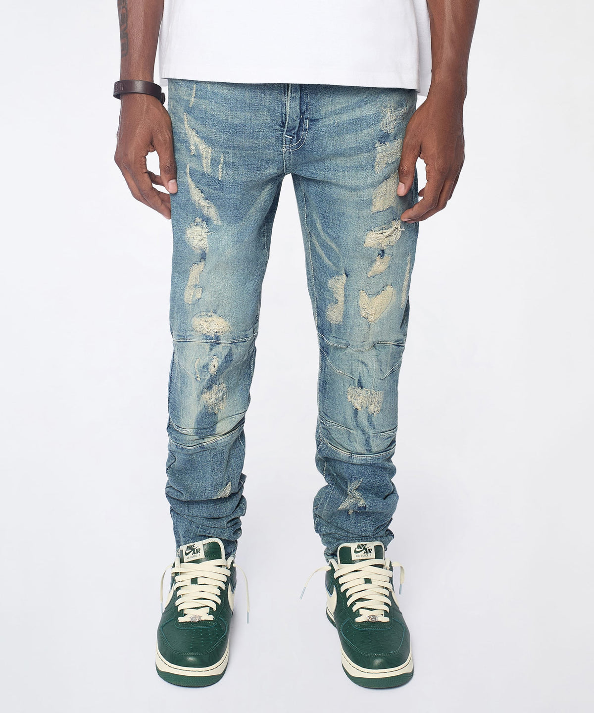 Road Rage Distressed Skinny Jeans - Light Blue | Reason Clothing Great Value
