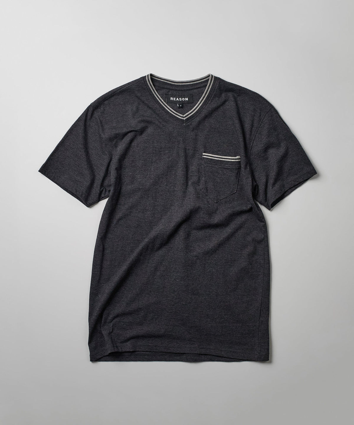 Pocket Stripe Contrast V-Neck Tee | Reason Clothing Discount