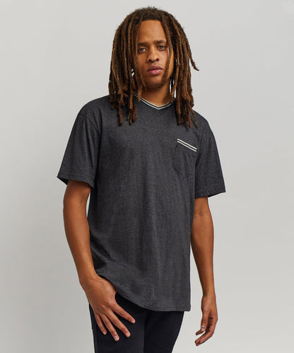 Pocket Stripe Contrast V-Neck Tee | Reason Clothing Discount