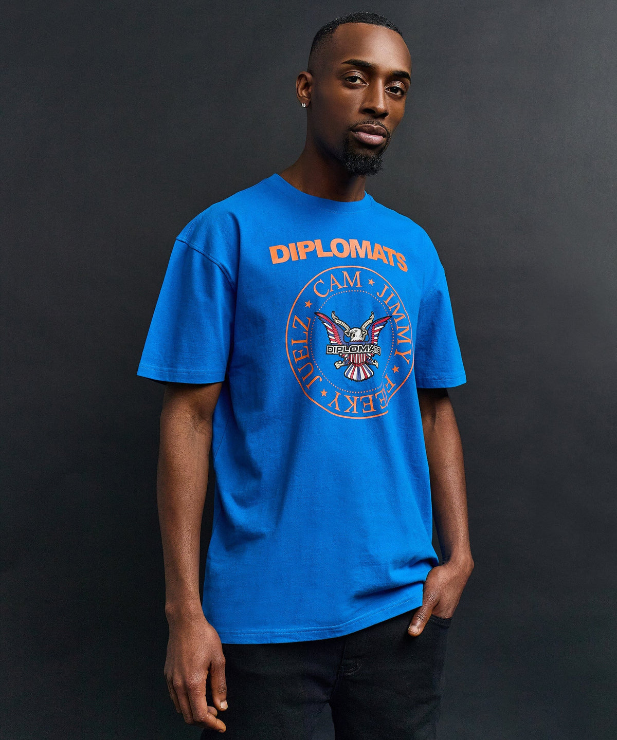 Dipset Crest Graphic Short Sleeve Tee - Blue | Reason Clothing Special Offer