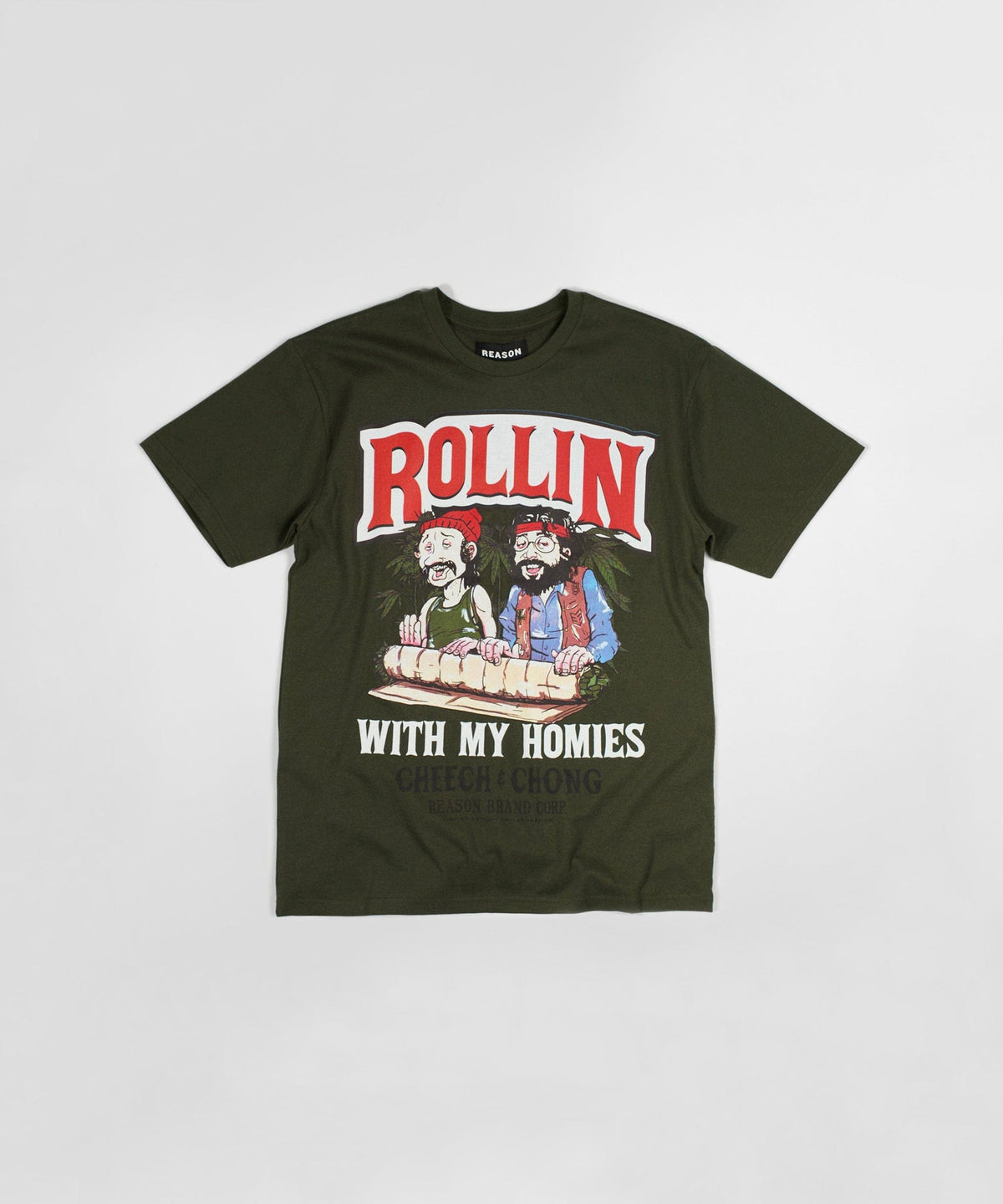 Cheech & Chong Keep Rollin On Graphic Short Sleeve Tee - Green | Reason Clothing Featured