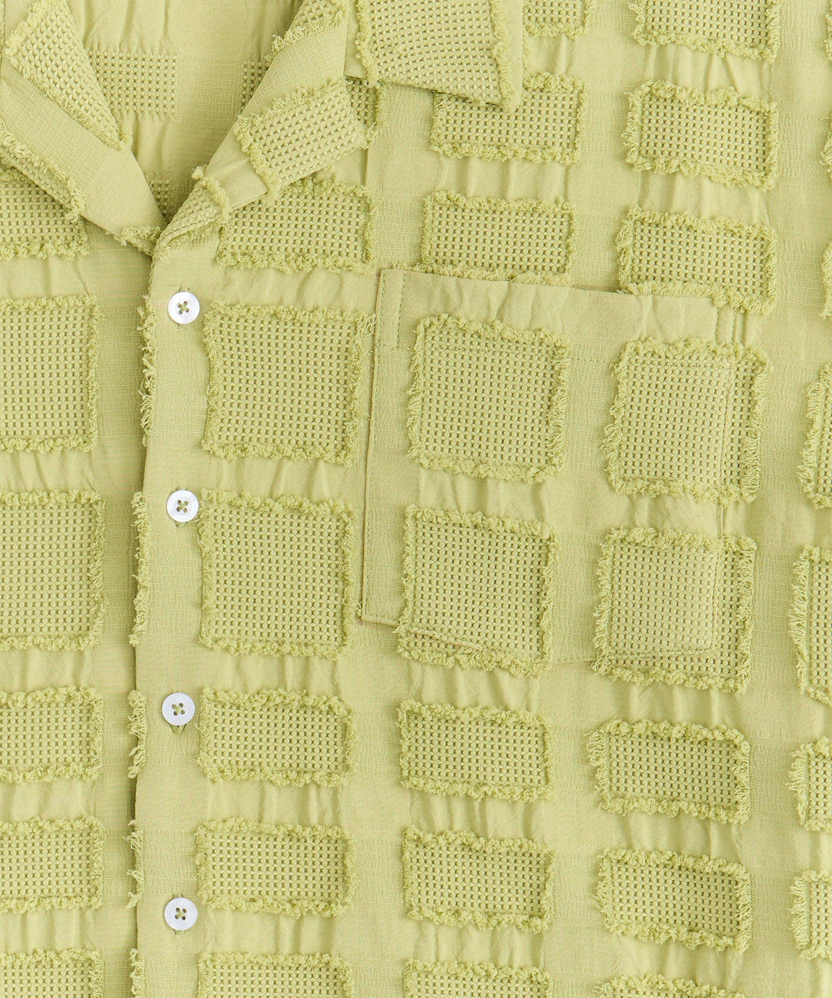 Textured Blocks Button Down Shirt - Olive Green | Reason Clothing Classic