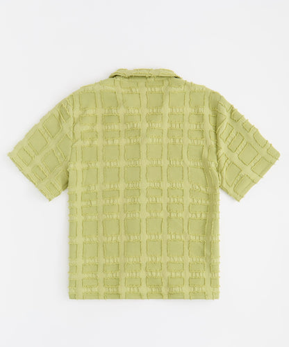 Textured Blocks Button Down Shirt - Olive Green | Reason Clothing Classic