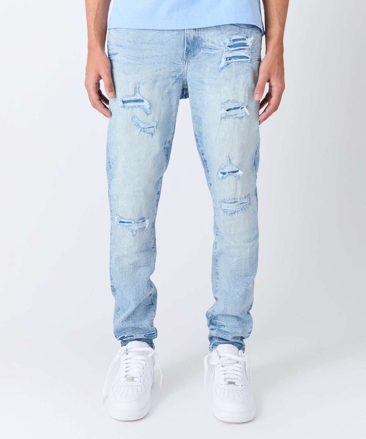 Coastal Ripped Skinny Jeans - Light Blue | Reason Clothing Smart Buy