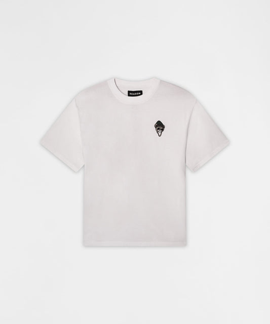 Chest Hit Embroidered Short Sleeve Tee - White | Reason Clothing Exclusive