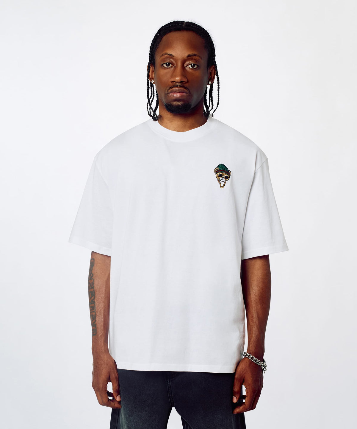 Chest Hit Embroidered Short Sleeve Tee - White | Reason Clothing Exclusive