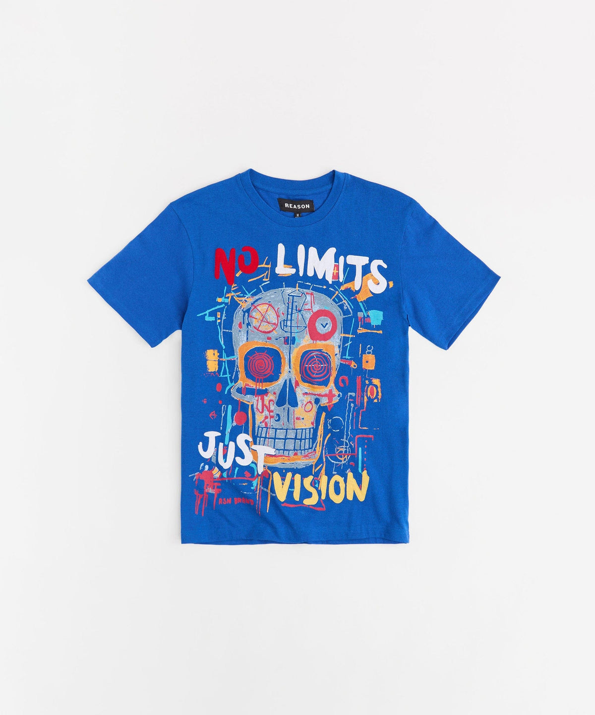 No Limits Applique Short Sleeve Tee - Blue | Reason Clothing Latest
