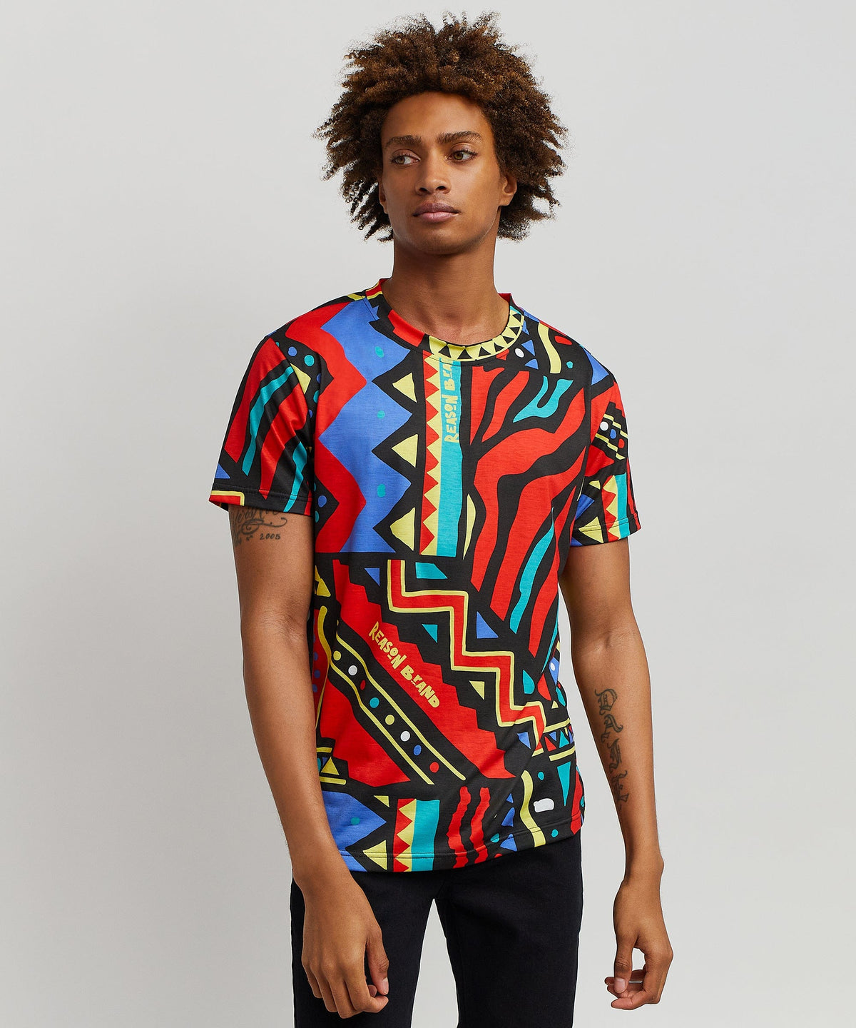 Unity Allover Geometric Print Tee | Reason Clothing Special Offer