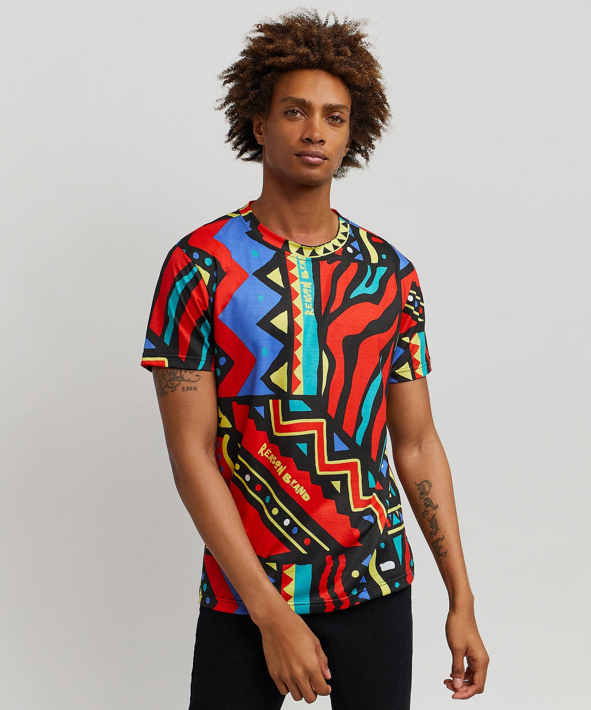 Unity Allover Geometric Print Tee | Reason Clothing Special Offer