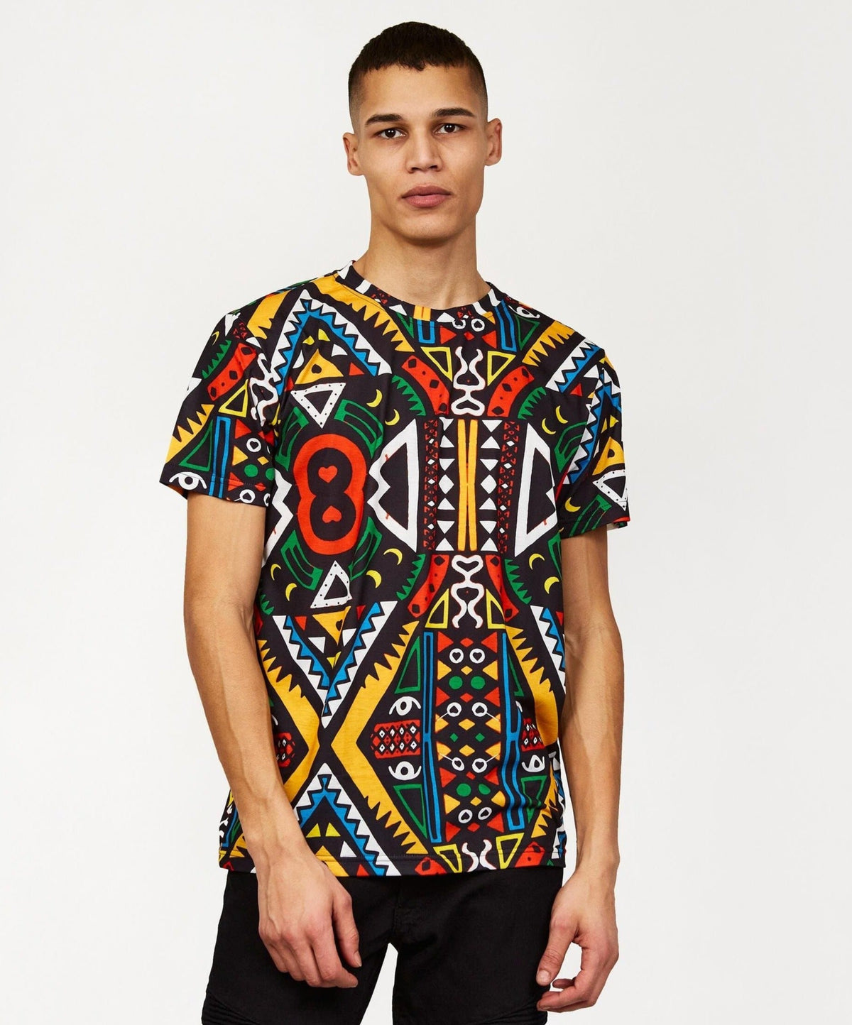 Emblem Allover Geometric Print Graphic Tee | Reason Clothing Popular