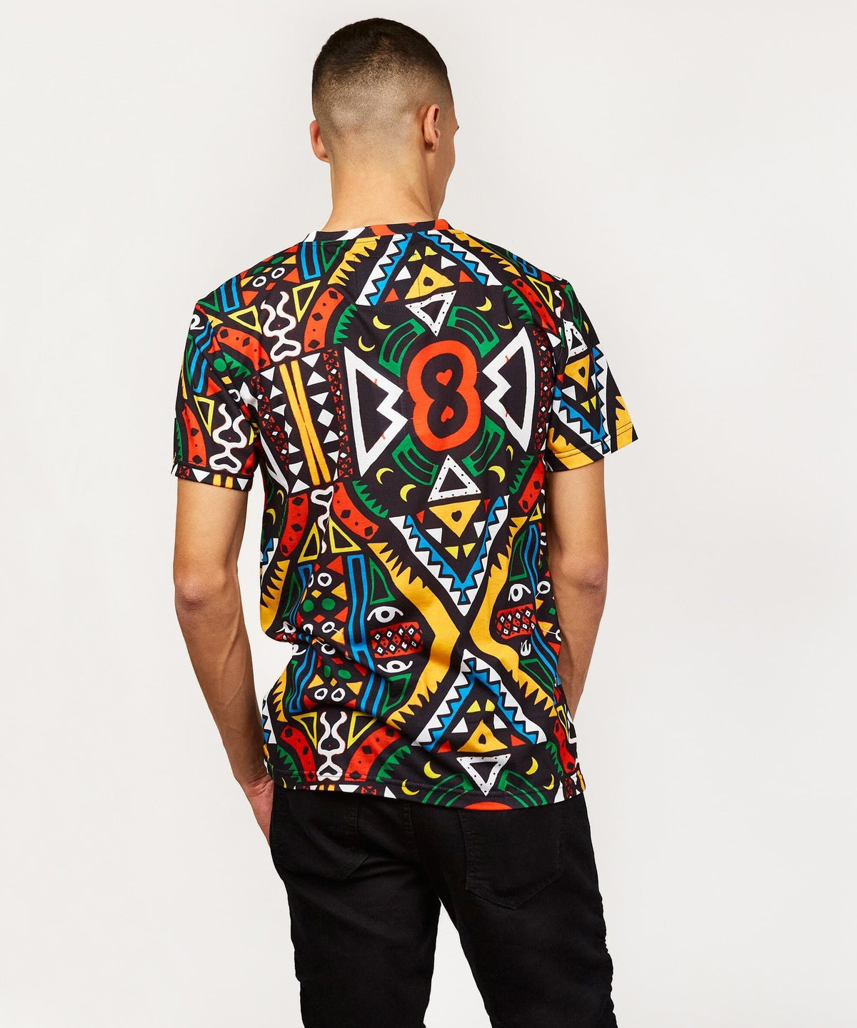 Emblem Allover Geometric Print Graphic Tee | Reason Clothing Popular