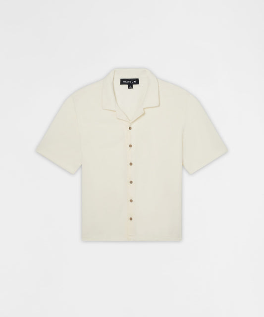 Textured Knit Shirt - Beige | Reason Clothing Discount