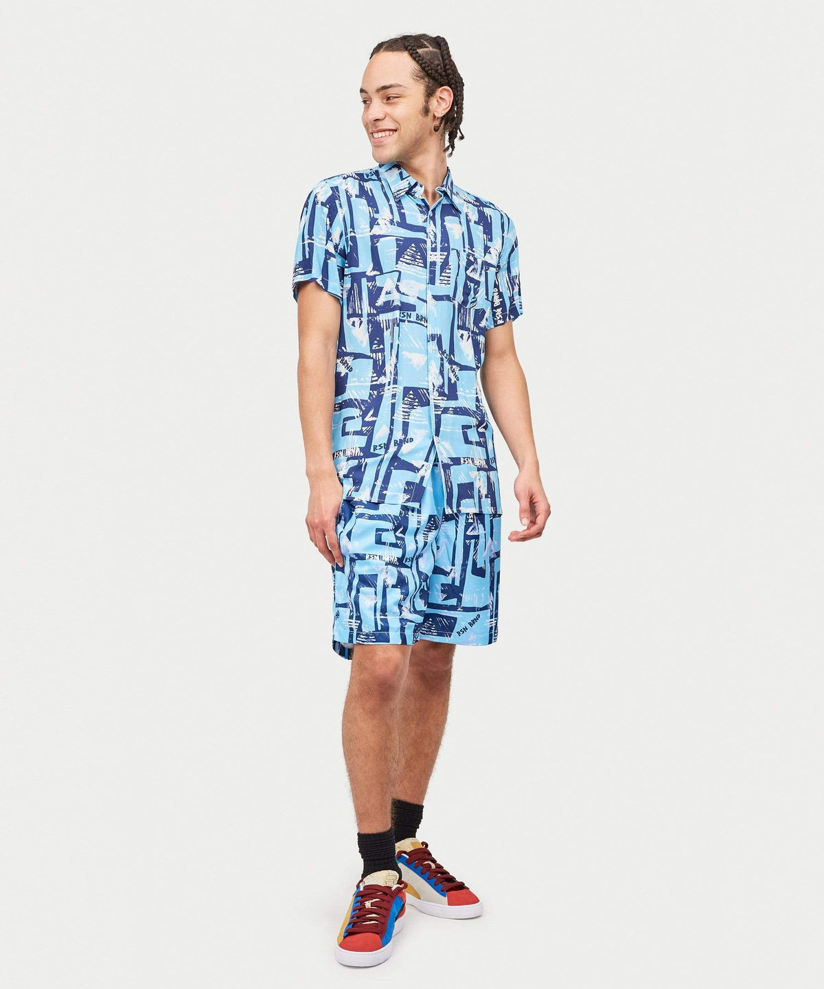 Aqua Shirt Shorts Set | Reason Clothing New
