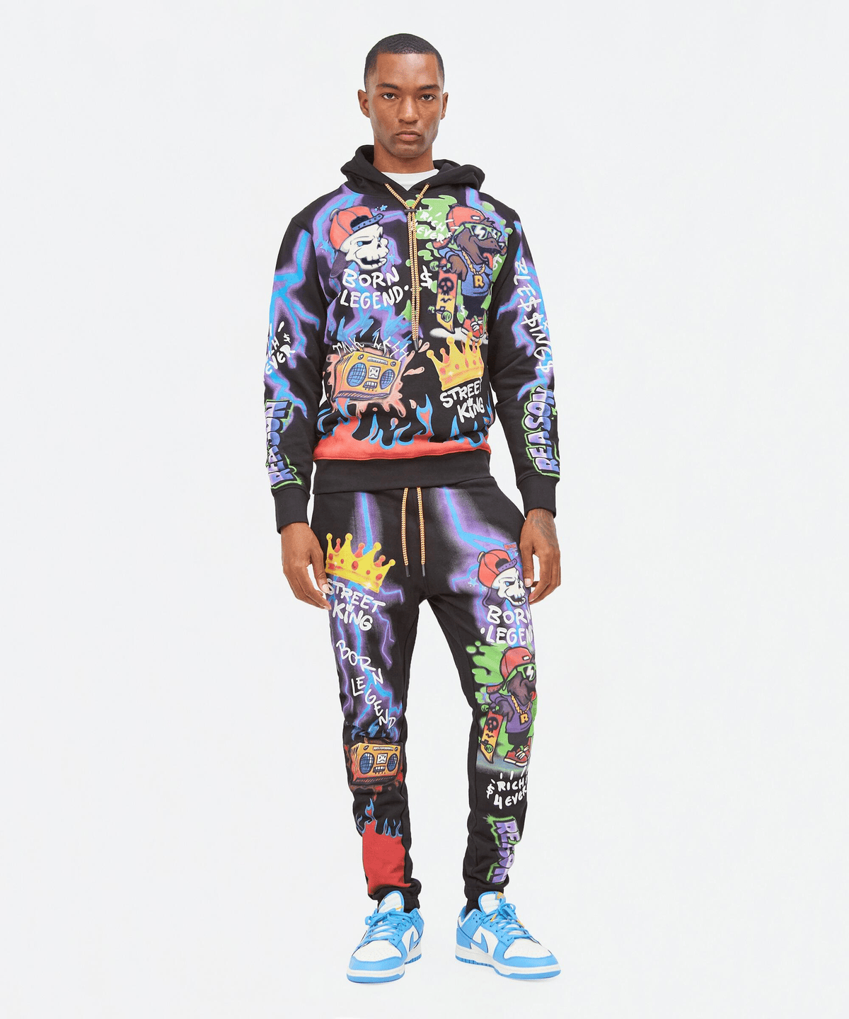 Airbrush Graffiti Print Jogger | Reason Clothing Discount