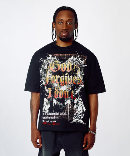 Forgives Embroidered Tee - Black | Reason Clothing Trending