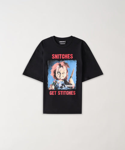 Chucky "Snitches Get Stitches" Tee - Black | Reason Clothing Popular