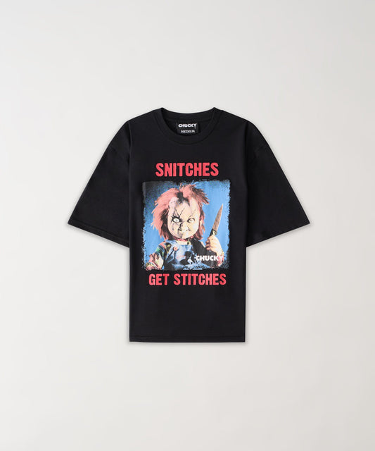 Chucky "Snitches Get Stitches" Tee - Black | Reason Clothing Popular
