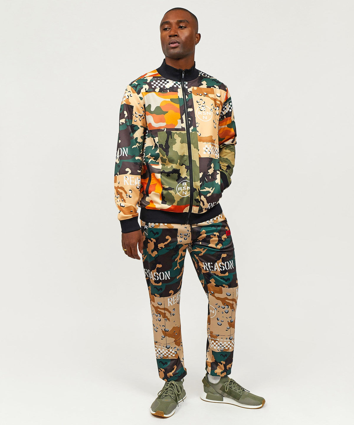 Multi Allover Camo Mixed Print Track Set | Reason Clothing Quality