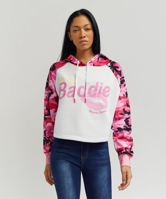 Baddie Camo Crop Hoodie | Reason Clothing Smart Buy