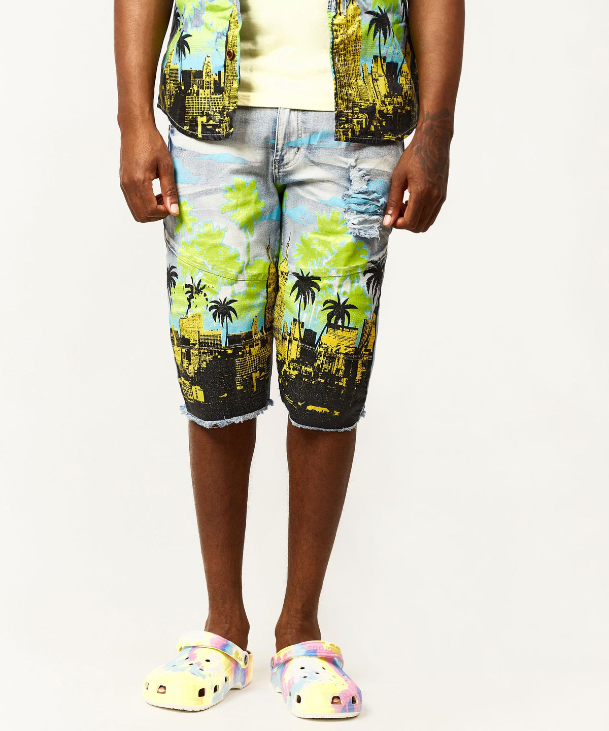 Wavy Denim Shorts | Reason Clothing Essential