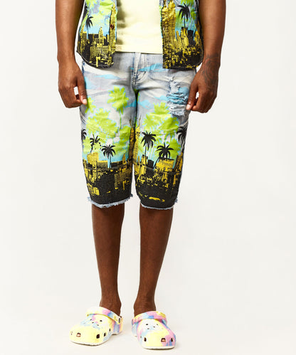 Wavy Denim Shorts | Reason Clothing Essential