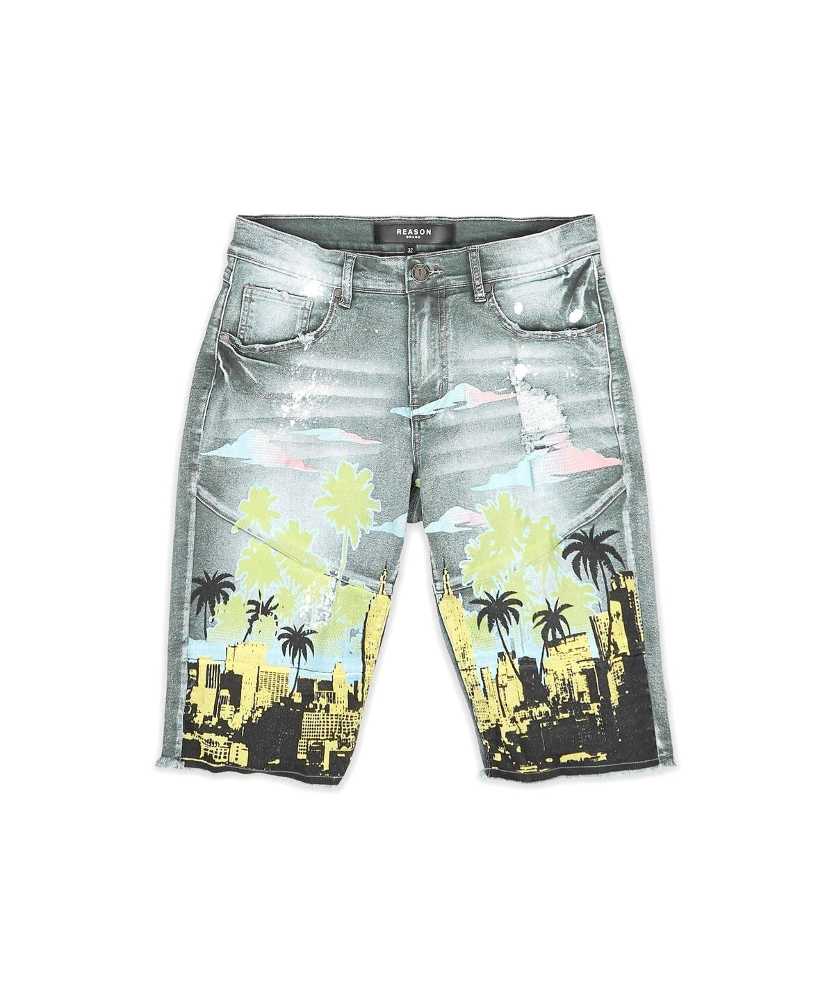 Wavy Denim Shorts | Reason Clothing Essential